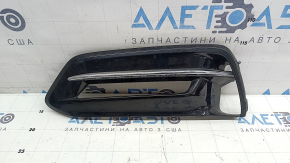 Грати бампера ліва Honda Accord 18-20 hybrid, під птф, чорний глянець, хром, скол, потерто
