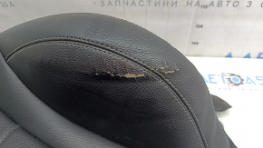 Обшивка спинки сидіння водія Mercedes GLC 16-20 шкіра чорна сіра строчка, перфорація, підігрів, потріскана шкіра