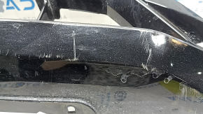 Губа переднего бампера Nissan Ariya 23-26 под парктроники, черный глянец, царапины, трещины, погнуто крепление, примята