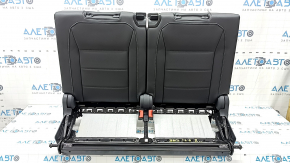 Спинка заднего ряда сидений 3 ряд VW Tiguan 18-21 кожа черная, перфорация, с каркасом, царапины на пластике