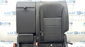 Спинка заднего ряда сидений 2 ряд левая VW Tiguan 18-21 кожа черная, перфорация, с ремнем и подлокотником, с каркасом, примята