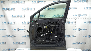 Дверь в сборе передняя правая Hyundai Santa Fe 19-23 keyless, триплекс, графит T2G, ручка с хром, вмятина