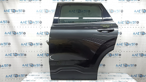 Двері в зборі задні ліві Hyundai Santa FE 19-23 під шторку, тонування, графіт T2G, ручка з хром, вм'ятина, надірваний ущільнювач