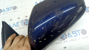 Зеркало боковое левое в сборе Honda CRV 17-22 9 пинов, поворотник, BSM, подогрев, синее, в клее
