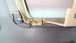 Обшивка дверей картка передня права Toyota Camry v55 15-17 usa бежева з бежевою вставкою пластик, гума підлокітник, під хімчистку, подряпини, тріщина в кріпленні