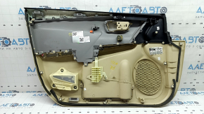 Обшивка дверей картка передня права Toyota Camry v55 15-17 usa бежева з бежевою вставкою пластик, гума підлокітник, під хімчистку, подряпини, тріщина в кріпленні