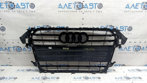 Решетка радиатора в сборе Audi A4 B8 13-16 рест глянец, S line, незаводские отверстия