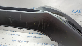Бампер передний голый Audi A4 B8 13-16 рест, S-Line, серебро, под омыватели фар, без заглушек, царапины, прижат, треснут, надломаны крепления, сломано крепление
