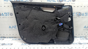 Обшивка дверей картка передня права Audi A4 B8 13-16 рест, чорна, із чорною вставкою шкіра, підлокітник чорна шкіра, молдинг під темне дерево структура, подряпини, зламані кріплення