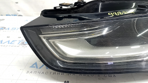 Фара передня ліва в зборі Audi A4 B8 13-16 рест ксенон led, під полірування, подряпини, жовтий led