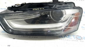 Фара передня ліва в зборі Audi A4 B8 13-16 рест ксенон led, під полірування, подряпини, жовтий led