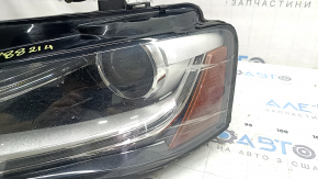 Фара передня ліва в зборі Audi A4 B8 13-16 рест ксенон led, під полірування, подряпини, жовтий led