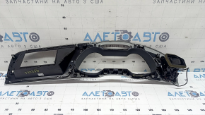 Накладка передньої панелі обрамлення щитка приладів Audi A4 B8 08-15 сіра, з повітроводом, тріщина у кріплення