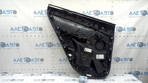 Обшивка двери карточка задняя правая BMW X5 G05 19-25 кожа черная без шторки, вставка под дерево Fineline Stripe, подлокотник кожа черная, с ручкой и накладками, под пищалку