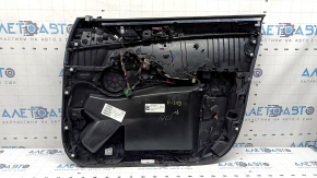 Обшивка дверей картка передня ліва BMW X5 G05 19-23 чорна шкіра, вставка під дерево Fineline Stripe, підлокітник шкіра чорна, з ручкою, накладками і кнопками, подряпини