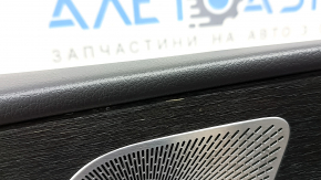 Обшивка двери карточка передняя левая Mercedes X167 GLS 450 580 20-26 темно-серая, вставка и подлокотник кожа бежевая, молдинг под темное дерево Burmester, царапины, надрывы, под химчистку