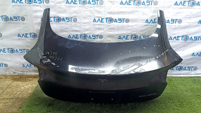 Крышка багажника голая Tesla Model 3 18-20 черный PBSB, примята, следы ремонта