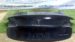 Крышка багажника голая Tesla Model 3 18-20 черный PBSB, примята, следы ремонта