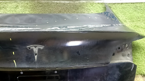 Крышка багажника голая Tesla Model 3 18-20 черный PBSB, примята, следы ремонта