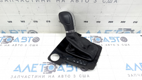 Ручка КПП із накладкою шифтера VW Passat b8 16-18 USA шкіра чорна, глянсова накладка, під start-stop, подряпини