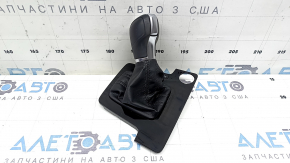 Ручка КПП із накладкою шифтера VW Passat b8 16-18 USA шкіра чорна, глянсова накладка, під start-stop, подряпини