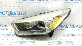 Фара передня ліва в зборі Ford Escape MK3 17-19 рест ксенон+led світла, пожовкло скло, потріскався лак