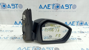Зеркало боковое правое в сборе Ford Escape MK3 17-19 рест, 14 пинов, поворотник, подсветка, подогрев BSM, черное, пожелтет поворотник
