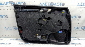 Обшивка дверей картка передня права Audi A3 8V 15-20 4d, 5d, чорна, шкіра, підлокітник шкіра чорна, сірий молдинг, подряпини