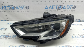 Фара передня ліва в зборі Audi A3 8V 17-20 xenon hid з нижнім кріпленням, під полірування, подряпини, жовтий DRL
