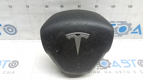 Подушка безопасности airbag в руль водительская Tesla Model 3 18-23 черная, царапины