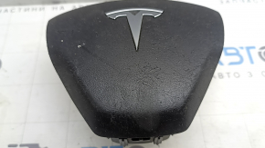 Подушка безопасности airbag в руль водительская Tesla Model 3 18-23 черная, царапины