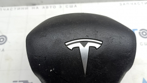 Подушка безопасности airbag в руль водительская Tesla Model 3 18-23 черная, царапины