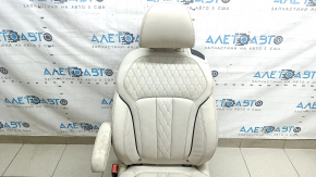 Сидіння 2 ряди ліве BMW X7 G07 19-22 з airbag, електричне, підігрів, під 6 місць, шкіра Vernasca, Elfenbein-Weiss, під хімчистку