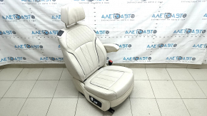 Сидіння 2 ряду праве BMW X7 G07 19-25 з airbag, електричне, підігрів, під 6 місць, шкіра Vernasca, Elfenbein-Weiss, під хімчистку, надриви задньої нижньої накладки