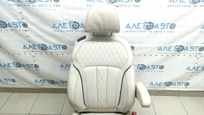 Сидіння 2 ряду праве BMW X7 G07 19-25 з airbag, електричне, підігрів, під 6 місць, шкіра Vernasca, Elfenbein-Weiss, під хімчистку, надриви задньої нижньої накладки