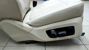 Сидіння 2 ряду праве BMW X7 G07 19-25 з airbag, електричне, підігрів, під 6 місць, шкіра Vernasca, Elfenbein-Weiss, під хімчистку, надриви задньої нижньої накладки