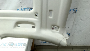 Обшивка потолка BMW X7 G07 19-26 под панораму и дефлектора обдува 3 ряда, Elfenbein-Weiss, под химчистку, тычки, надрывы