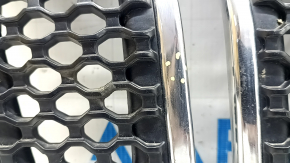 Грати радіатора grill Jeep Cherokee KL 19-23 рест хром комплект 7шт, тички на хромі