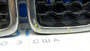 Грати радіатора grill Jeep Cherokee KL 19-23 рест хром комплект 7шт, тички на хромі