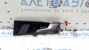 Ручка двери внутренняя задняя правая Audi A4 B9 17-25 с подсветкой, с накладкой черный глянец
