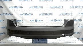 Бампер задній голий Audi A4 B9 20-25 під парктроніки, графіт LX7H, без заглушки, відклеєні кріплення парктроніка, подряпини, павутинка