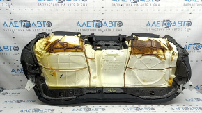 Подушка заднего ряда сидений Audi A4 B9 20-25 кожа черная, серая строчка, деформирована, сломан пенопласт, погнут каркас, царапины, под химчистку