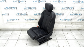 Сиденье водительское Audi Q3 83A 19-23 с airbag, S-Line, электро, механическая подпорка коленей, подогрев, под память, кожа черная, вставки алькантара, серая строчка, царапины на пластике, под чистку