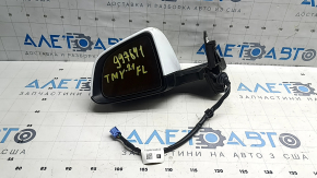 Зеркало боковое левое в сборе Tesla Model Y 20-25 13 пинов, белый  PPSW, без накладки, в клее