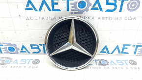 Эмблема решетки радиатора grill в сборе Mercedes W213 E 17-23 хром, AMG pkg, без камеры