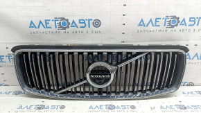 Грати радіатора grill зі значком Volvo XC90 16-19 чорна, обрамлення хром, під камеру