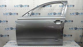 Дверь голая передняя левая Audi A6 C7 12-18 серебро LZ7G, крашена 0.2, замята, трещина