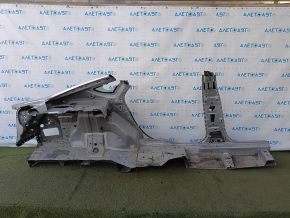 Чверть крило задня ліва Ford Fusion mk5 13-20 відпиляна із центральною стійкою, срібло, прим'ята