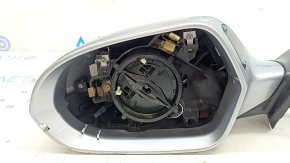 Зеркало боковое левое в сборе Audi A6 C7 12-18 14+2 пинов, под автосклад, BSM, поворотник, автозатемнение, серебро, без зеркального элемента, надломан корпус