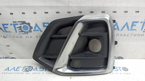 Грати переднього бампера ліва Audi Q5 80A 21-25 структура, з хромом, S-Line, під радар і парктронік